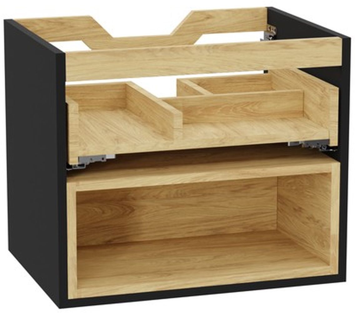 Excellent Tuto 2.0 korpus szafki 60x46.5x50 cm podumywalkowa wisząca czarna-dąb MLEX.2171.600.BKBL