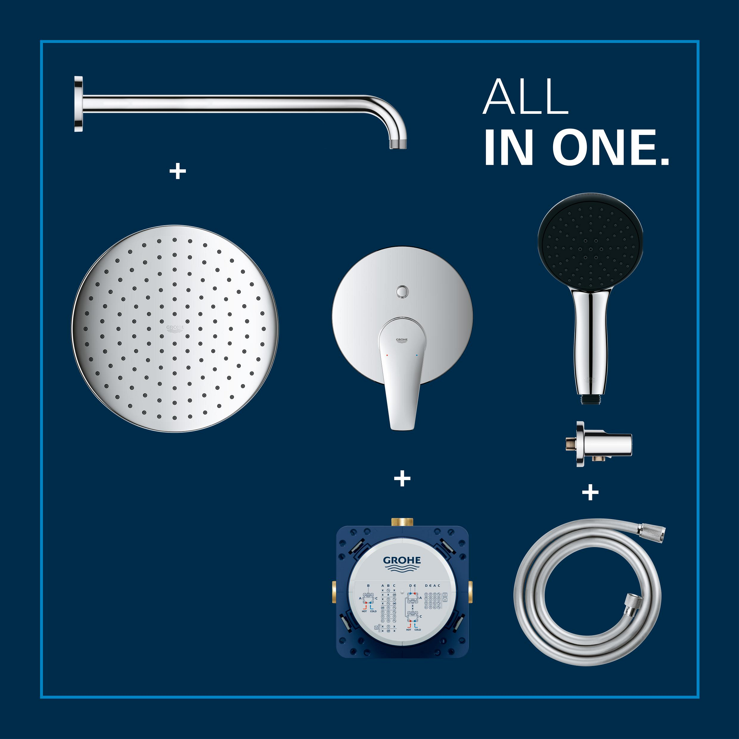 Grohe Start Edge zestaw prysznicowy podtynkowy z deszczownicą chrom 25293000 - Wysyłka w 24h