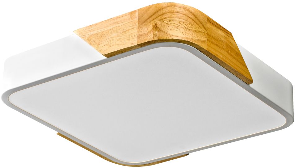 Italux Santer lampa podsufitowa 1x24 W biała-drewno PLF-13187-WH-WO