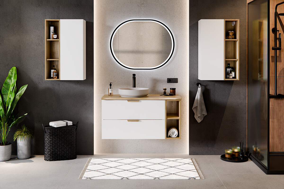 Comad Aster White szafka 80x45,6x50 cm podumywalkowa wisząca biały mat ASTER WHITE 82-80-46-2S