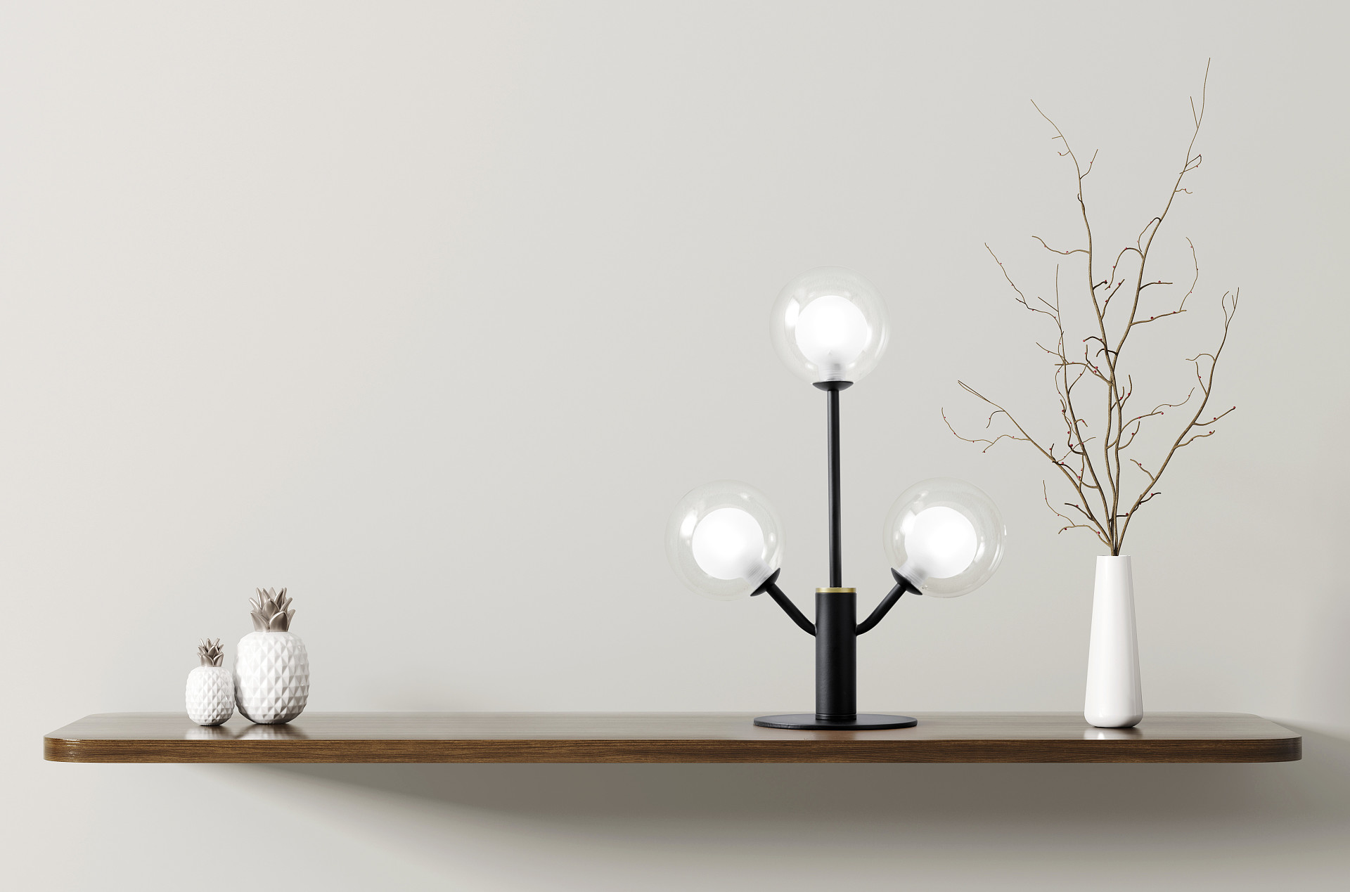 Miloox Cosmo lampa stołowa 3x40W czarna/przezroczysta 1744.169