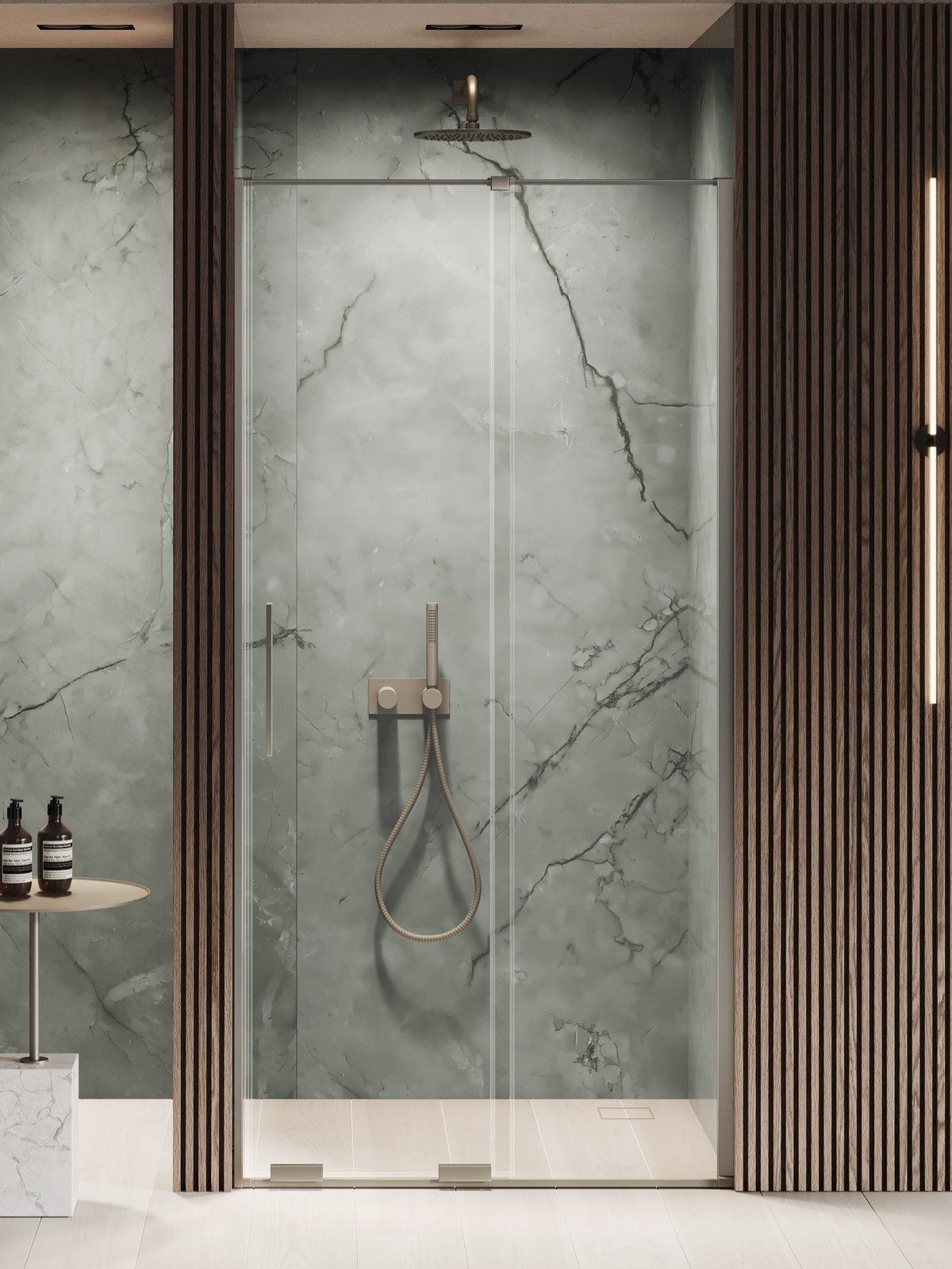 New Trendy Smart drzwi prysznicowe 130 cm rozsuwane gunmetal szczotkowany/szkło przezroczyste EXK-7818