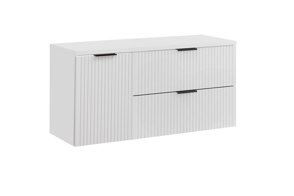 Zestaw Comad Adel White szafki 80 cm i 40 cm wiszące z blatem meblowym 120 cm biały SET-ADW B WHITE 120CM LB