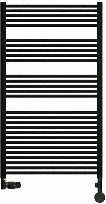 Radox Sunny Flat grzejnik łazienkowy drabinkowy 100x50 cm podłączenie dolne czarny RX-SU.002T.1000.500