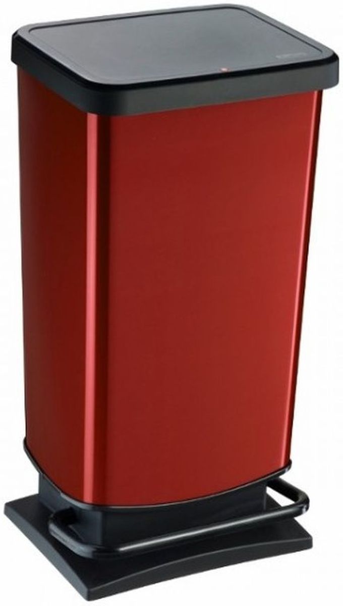 Rotho Paso IML pojemnik na odpady 40 l z pedałem czarny/czerwony 1754111008
