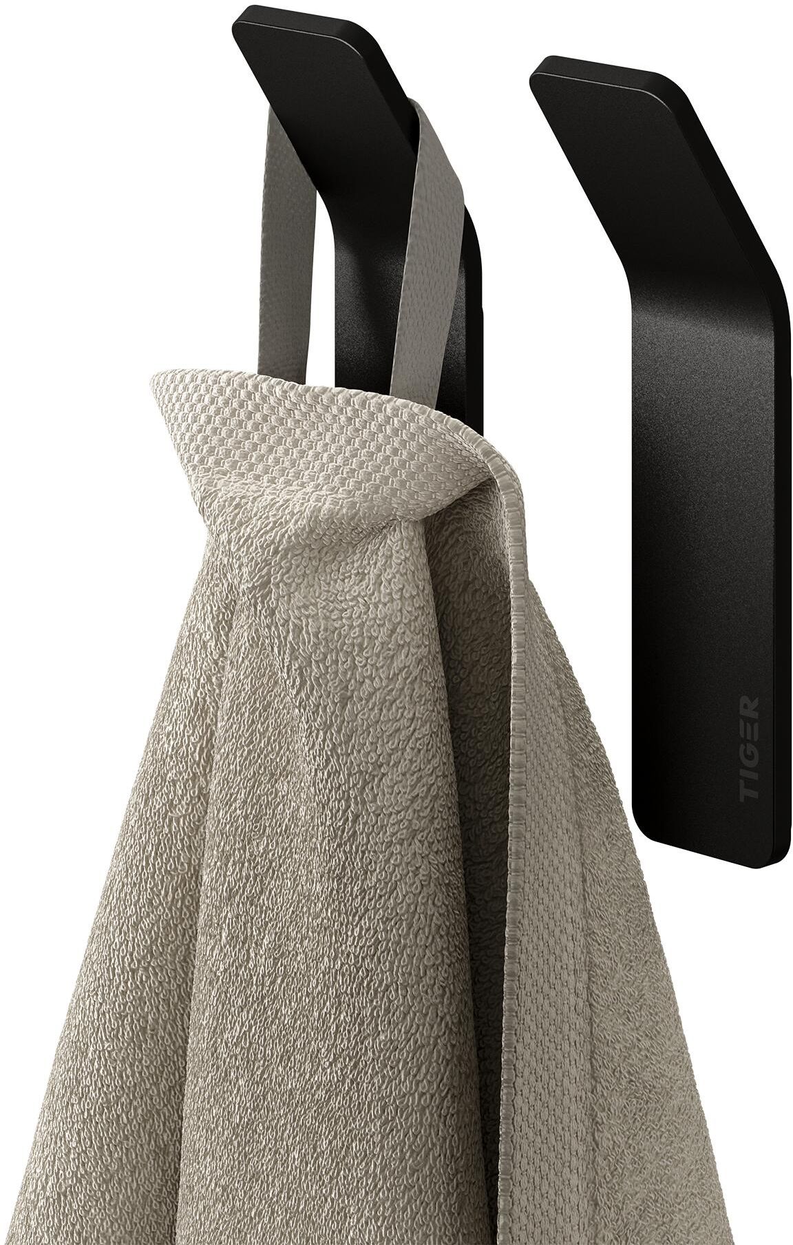 Tiger Single wieszak na ręcznik 2 szt haczyk czarny mat 800747