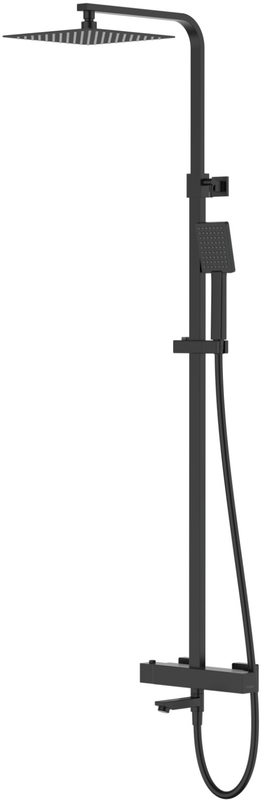 Corsan Ango zestaw prysznicowy ścienny termostatyczny z deszczownicą czarny CMN02TBLW - Wysyłka w 24h
