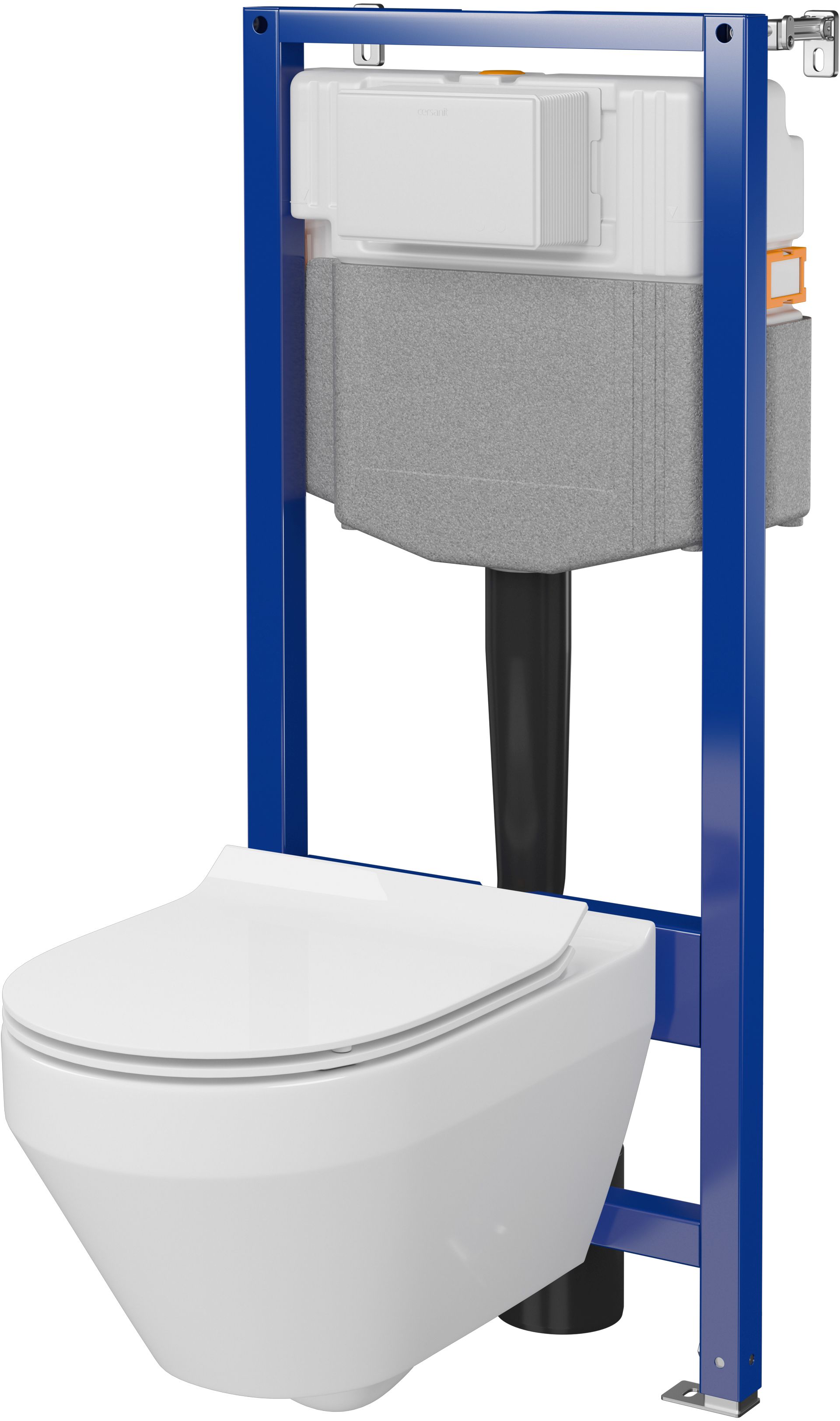 Zestaw Cersanit Crea miska WC CleanOn z deską wolnoopadającą i stelaż podtynkowy Aqua 2.0 S701-807