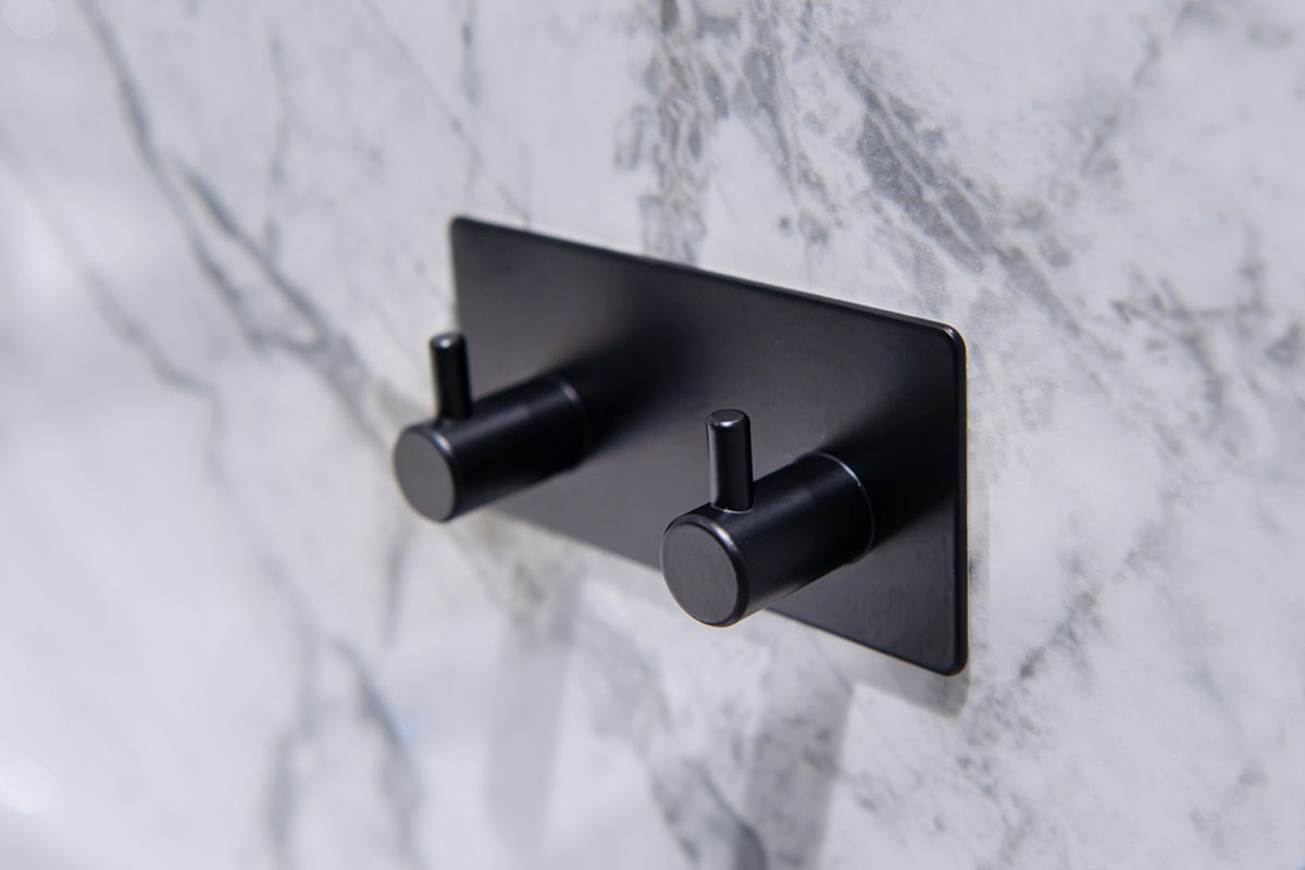 AWD Interior wieszak na ręcznik podwójny czarny AWD02091772