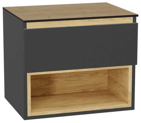 Zestaw Excellent Tuto 2.0 szafka 60 cm podumywalkowa wisząca z blatem szary-dąb MLEX.2171.K.60.01BL.GRGR