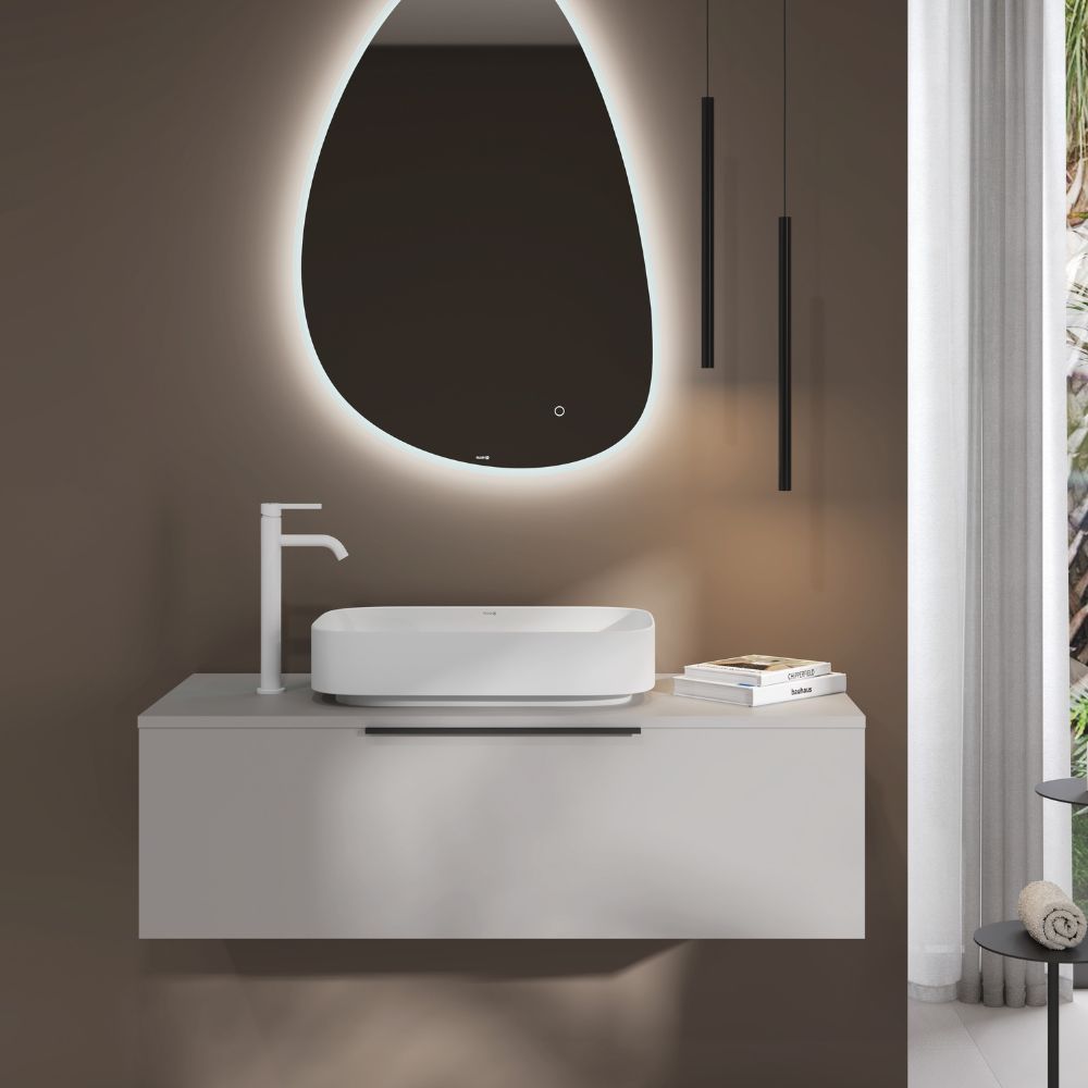 Kludi Resa S umywalka z korkiem 60x40 cm prostokątna nablatowa biały mat 58CW4053