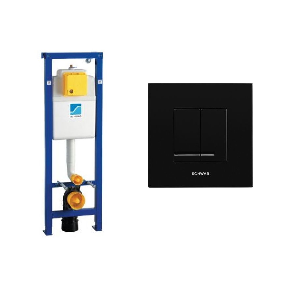Zestaw Schwab Duplo WC 380 stelaż podtynkowy WC z przyciskiem Arte Duo czarny (4060452701, 4060415638) - Wysyłka w 24h