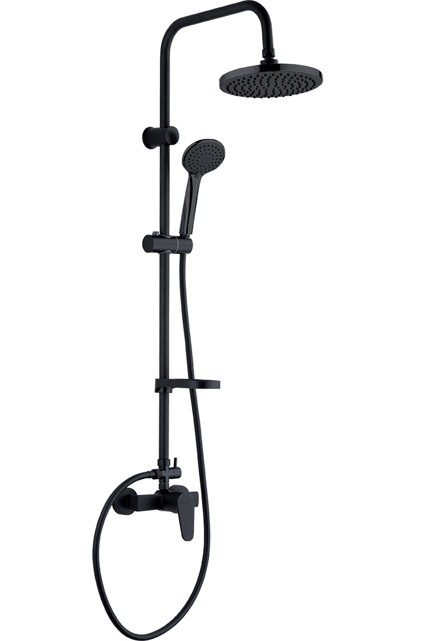 Kuchinox Intra zestaw prysznicowy ścienny z deszczownicą czarny PKI70OB