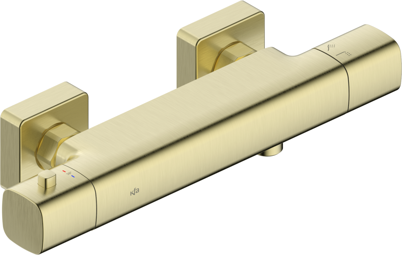 KFA Armatura Malaga Brushed Light Gold bateria prysznicowa ścienna termostatyczna złoto szczotkowane 5756-010-31 - Wysyłka w 24h