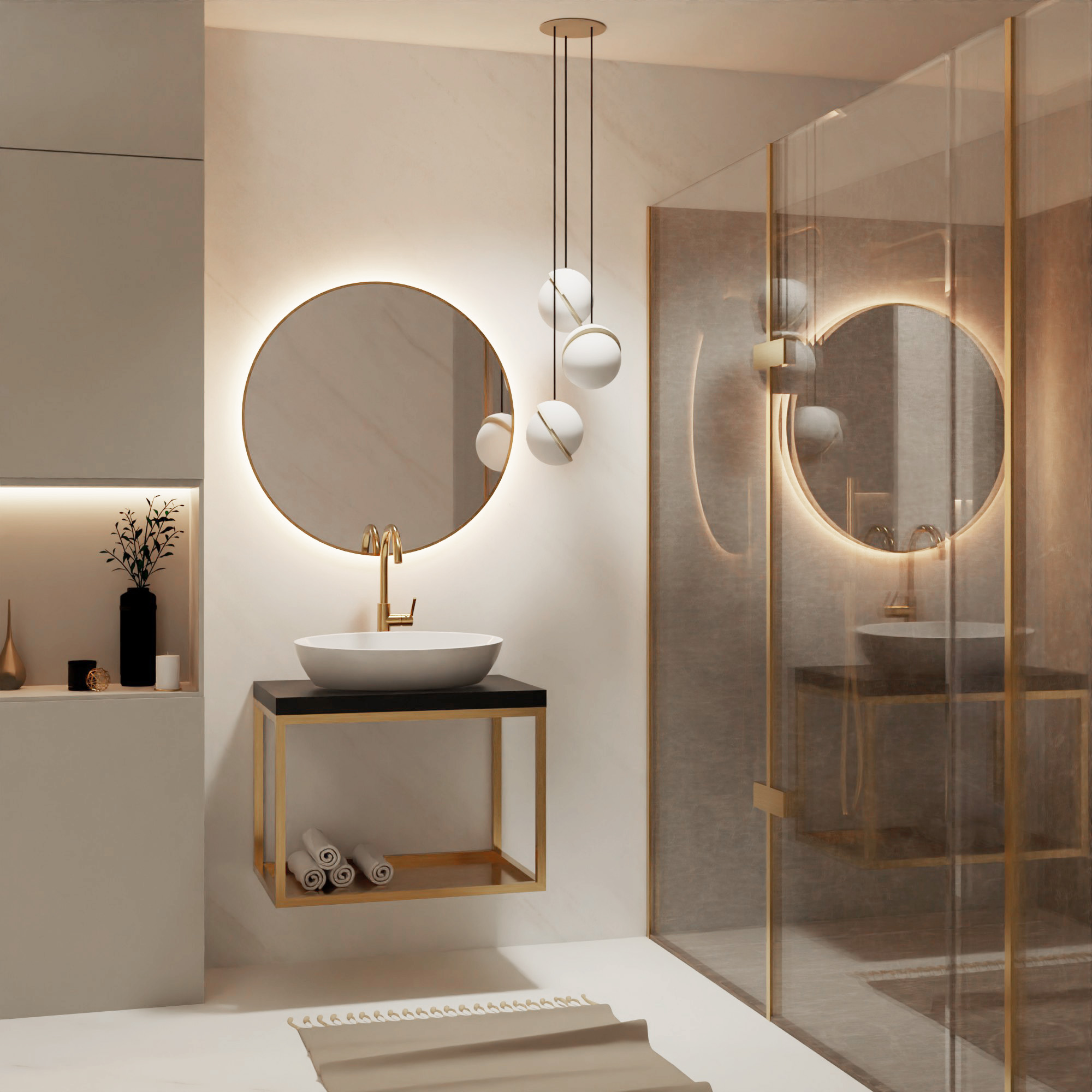 Baltica Design Hege konsola podumywalkowa 60x43x45 cm czarna-złota