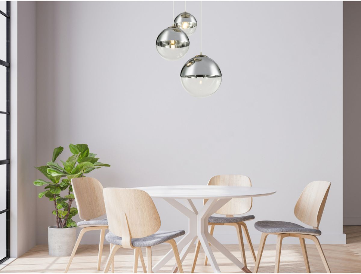 Globo Lighting Varus lampa wisząca 3x40W chrom/przezroczysty 15851-3