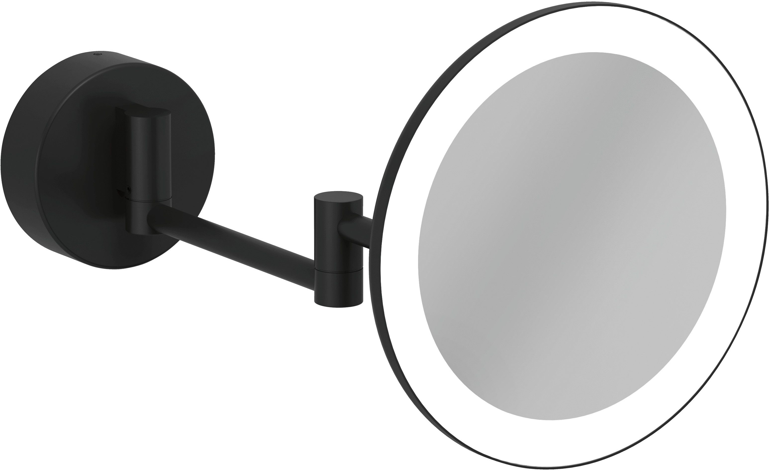 Kludi Vela R lusterko kosmetyczne 20,2x20,2 cm okrągłe z oświetleniem czarny mat 5899539W