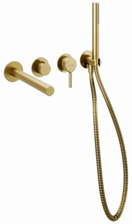 Excellent Pi zestaw wannowo prysznicowy podtynkowy złoty szczotkowany AREX.1244.K.01GB