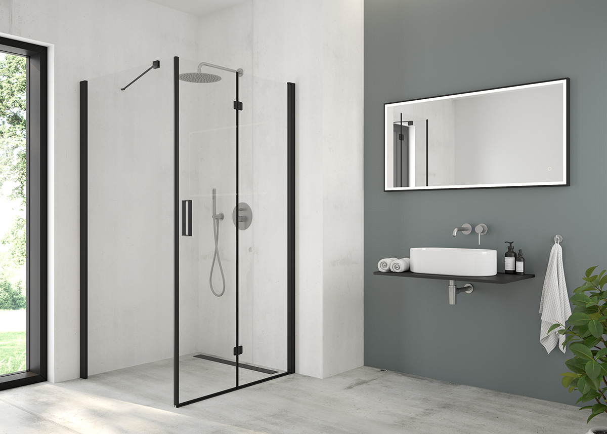 Zestaw Oltens Molle bateria wannowo-prysznicowa podtynkowa z deszczownicą 30 cm Vindel i kompletem prysznicowym Ume nikiel 36600910