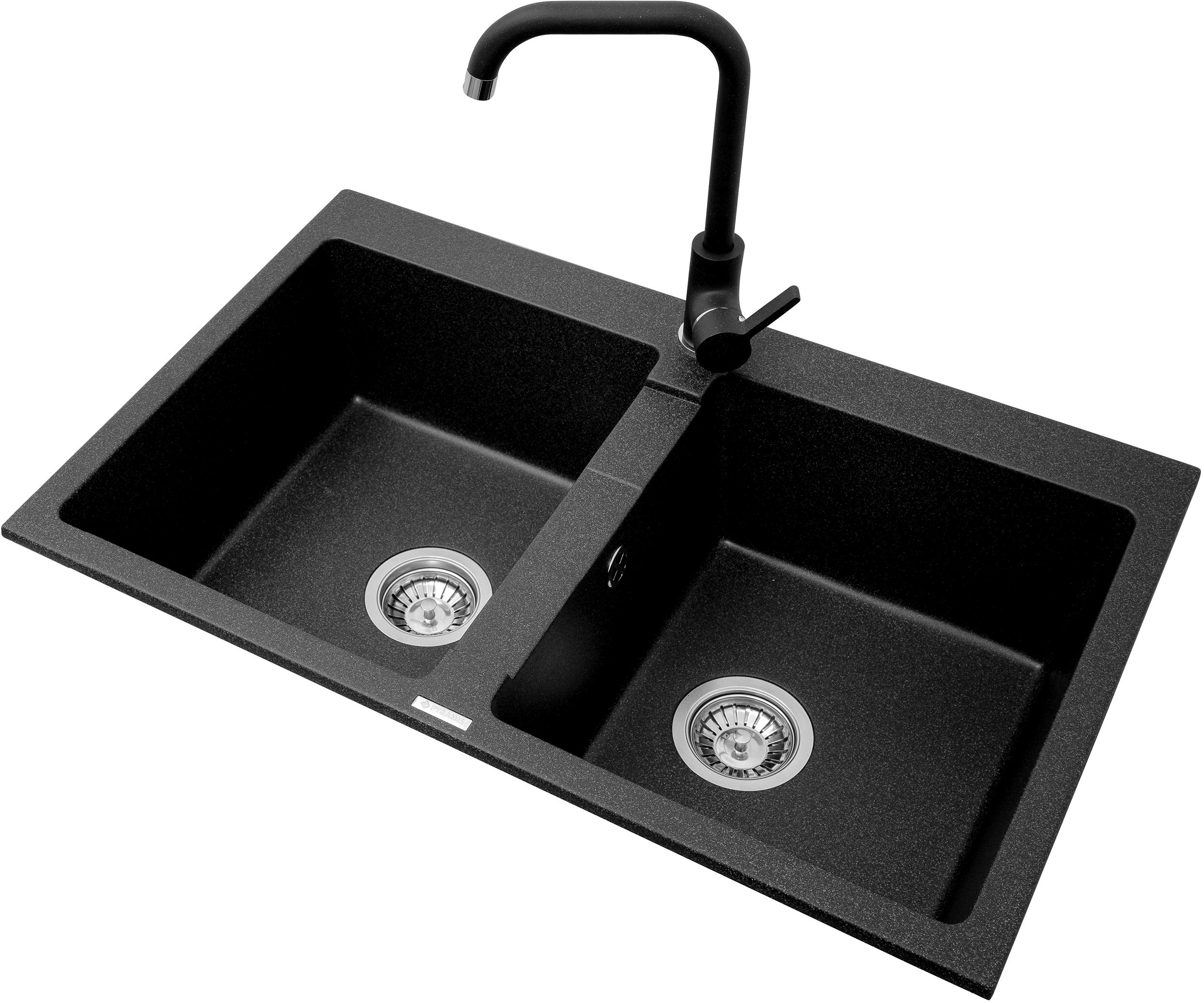 Pyramis Sparta zlewozmywak 78x50 cm Pyragranit czarny 070053201 - Wysyłka w 24h