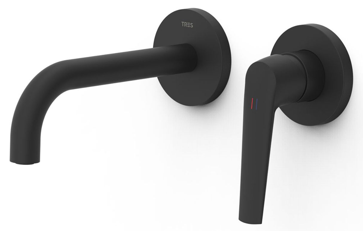 Tres Fuji bateria umywalkowa podtynkowa czarna 28130021NM