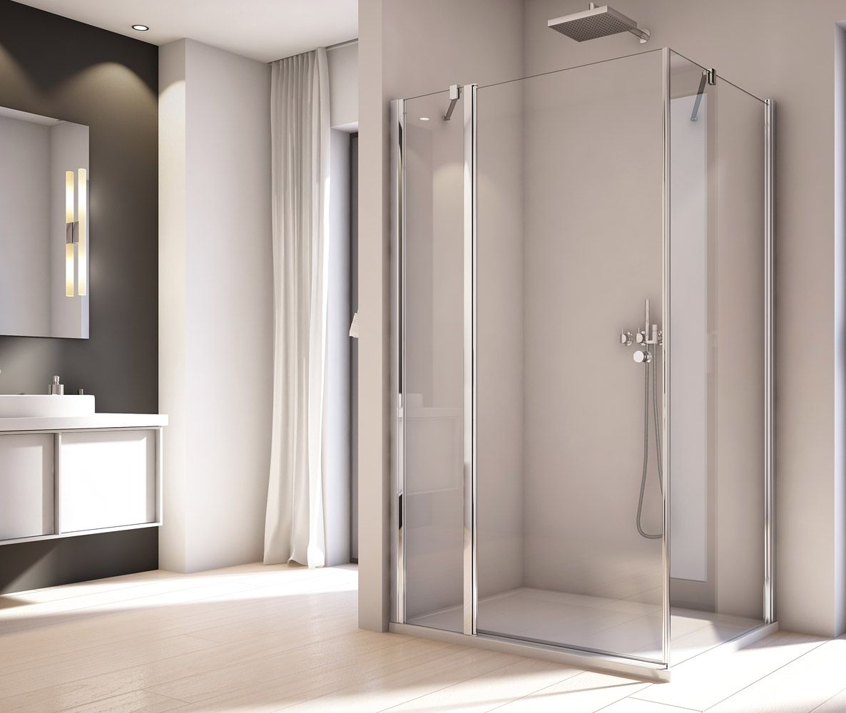 Ronal Solino drzwi prysznicowe 90 cm uchylne srebrny połysk/szkło przezroczyste SOL1309005007 - Wysyłka w 24h