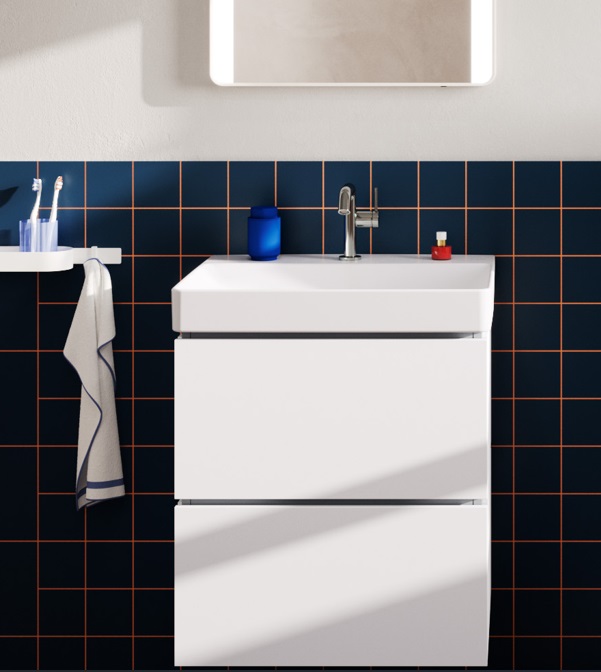 Zestaw Hansgrohe Xilesa E szafka 58x47x62 cm podumywalkowa wisząca z umywalką Xelu Q prostokątną ścienną-meblową biała (54293700, ...