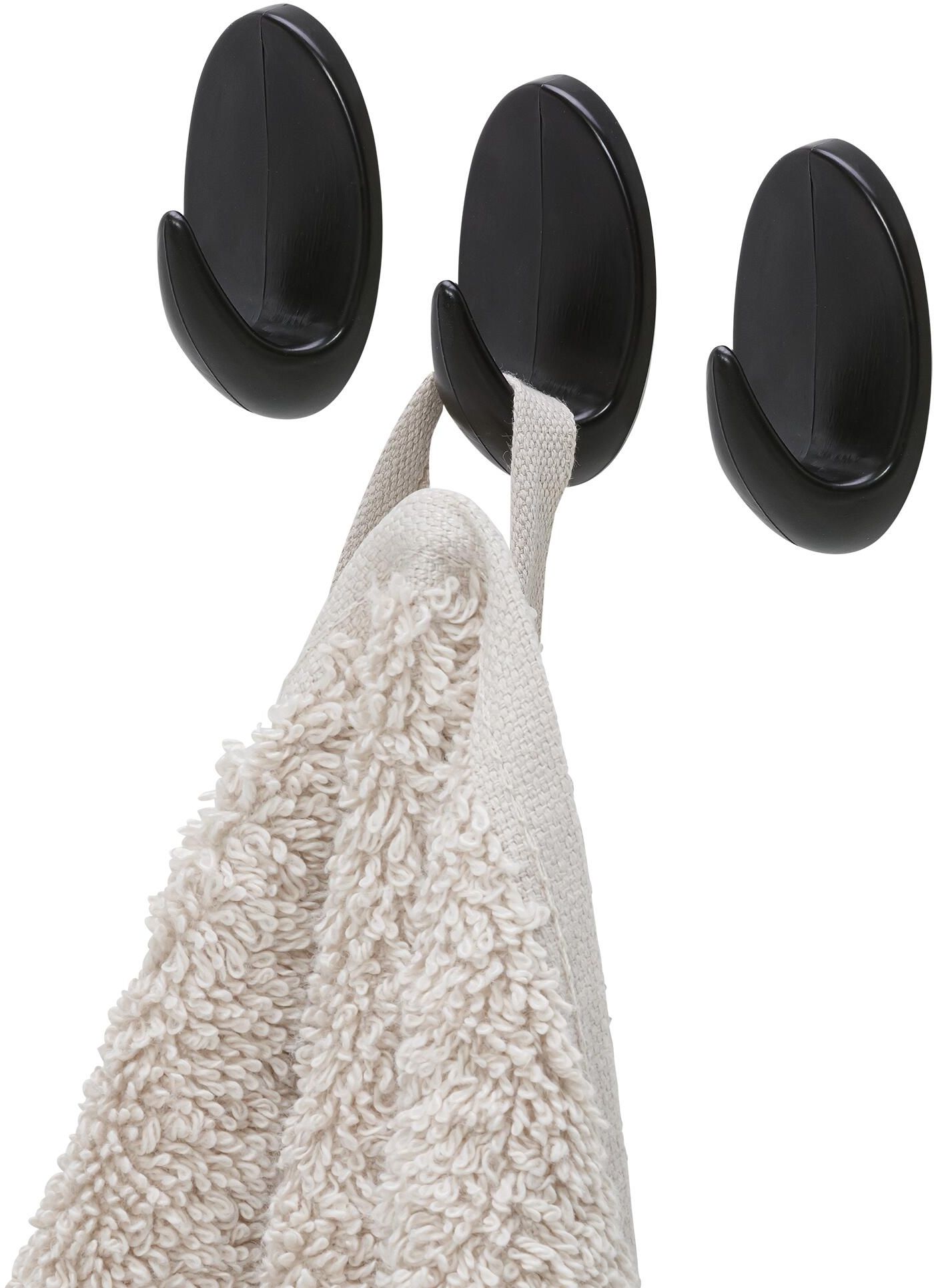 Tiger Baseline Oval L wieszak na ręcznik 3 szt haczyk duży czarny 800721