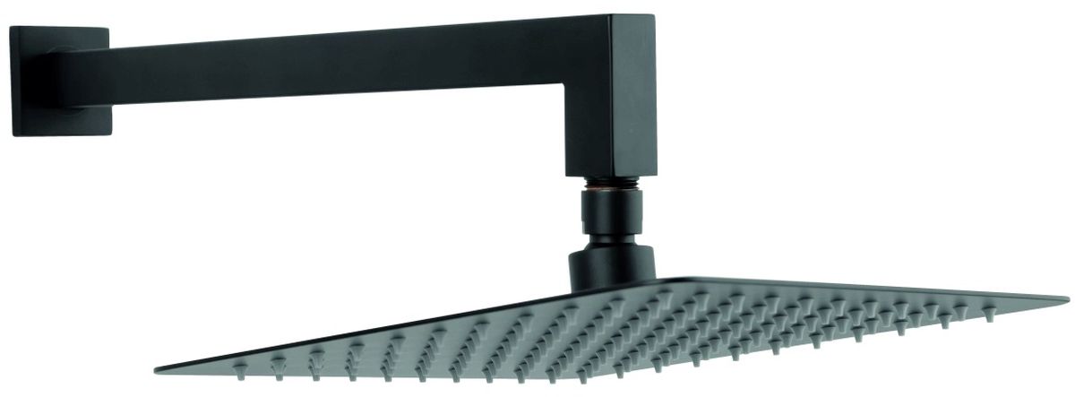 Ferro deszczownica 25 cm kwadratowa z ramieniem ściennym czarny mat NPT14BL - Wysyłka w 24h