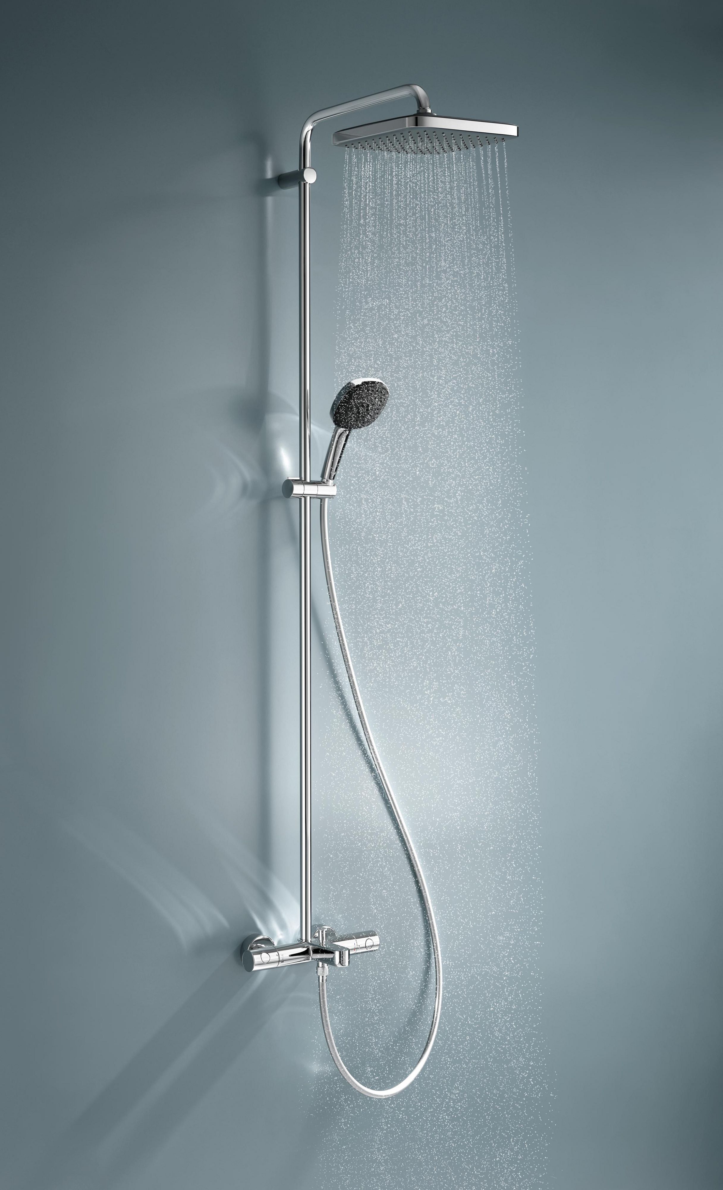 Grohe Vitalio Comfort zestaw wannowo-prysznicowy ścienny termostatyczny z deszczownicą chrom 26984001 - Wysyłka w 24h