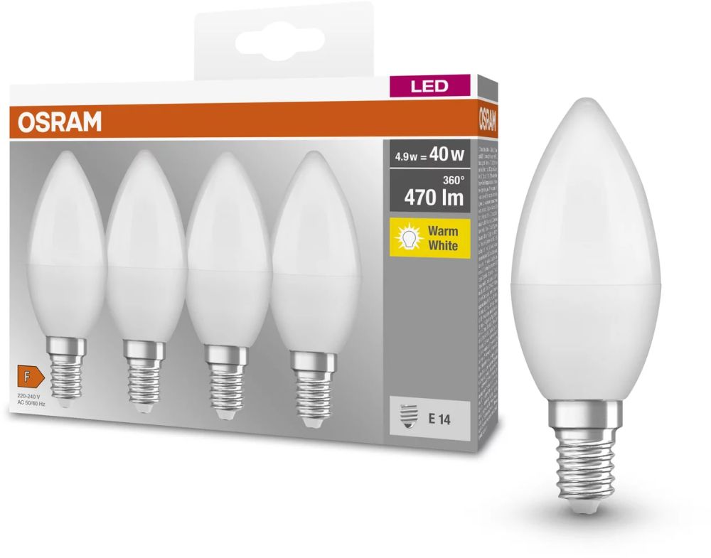 Osram żarówki LED Multipack 4x4,9 W 2700 K E14