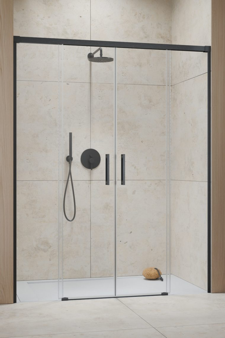 Radaway Idea 6 Brushed GunMetal DWD drzwi prysznicowe 150 cm rozsuwane gunmetal szczotkowany/szkło przezroczyste 387125-92-01