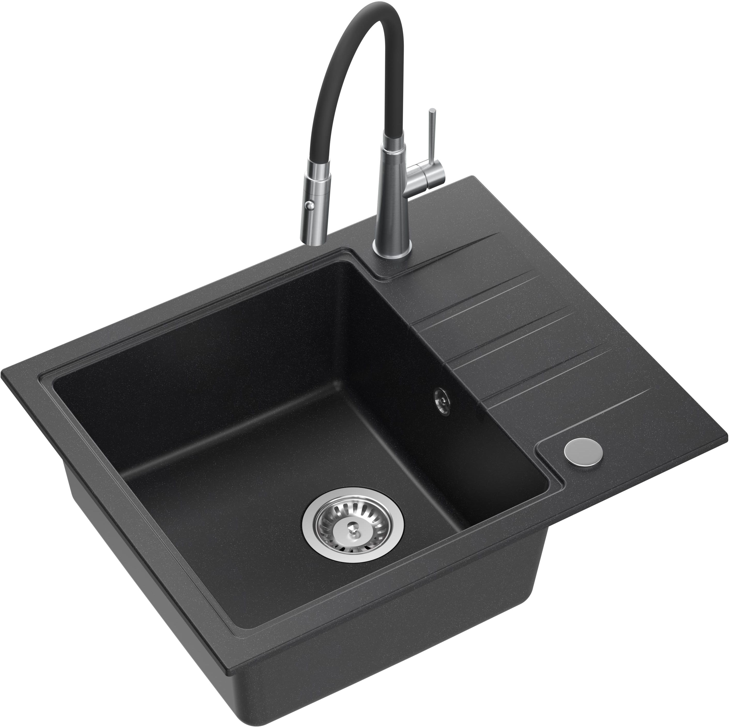 Quadron Peter zlewozmywak z baterią czarny/stal HCQP6250CZK_3922505BSBL