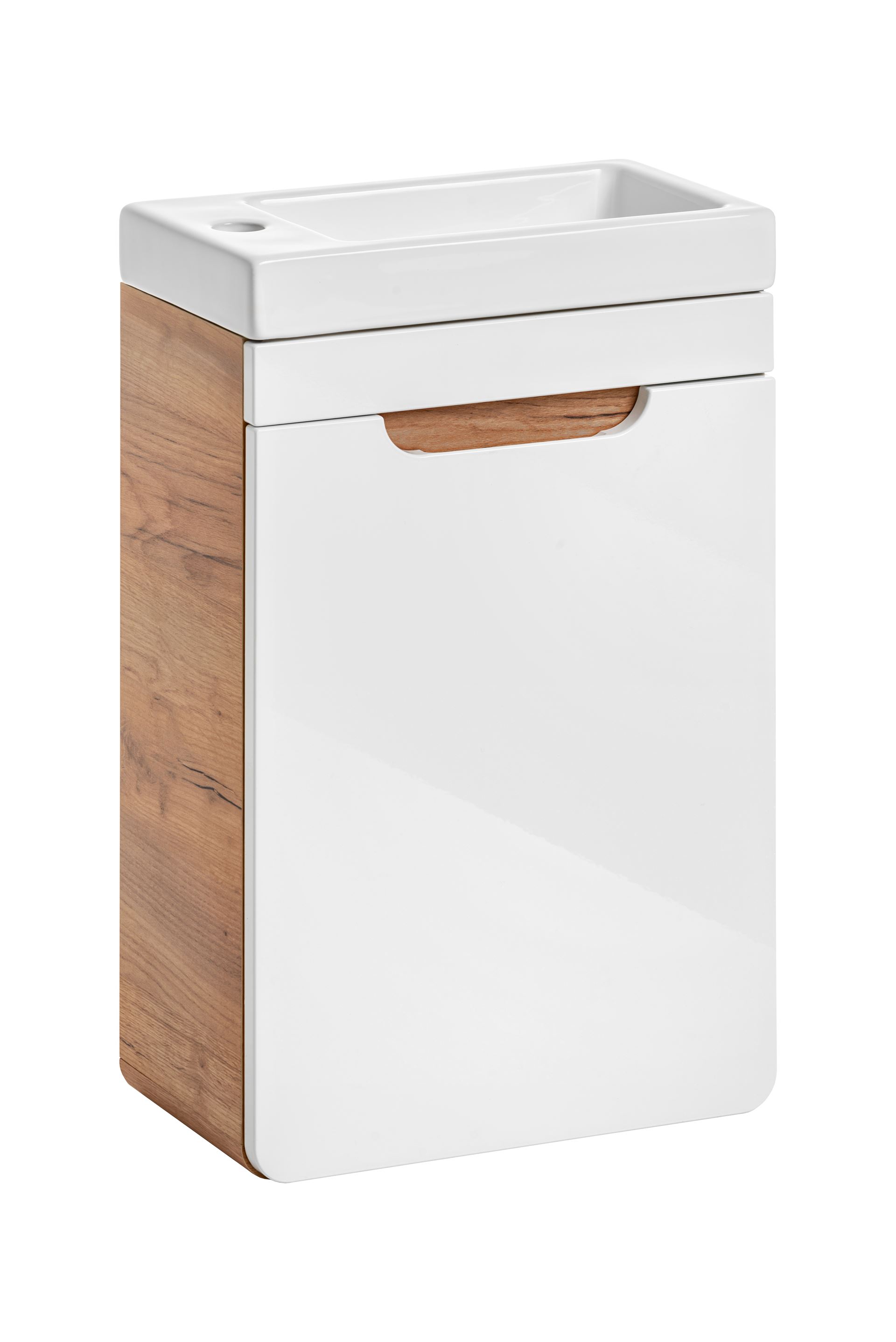 Comad Aruba White szafka 40 cm podumywalkowa wisząca biały połysk/dąb craft złoty ARUBAWHITE826FSC - Wysyłka w 24h