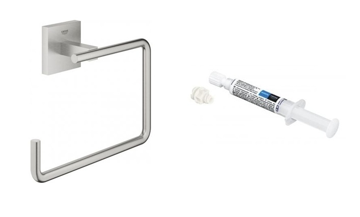 Zestaw Grohe Start Cube wieszak na ręcznik stal nierdzewna i klej montażowy QuickGlue (40975DC0, 41127000)