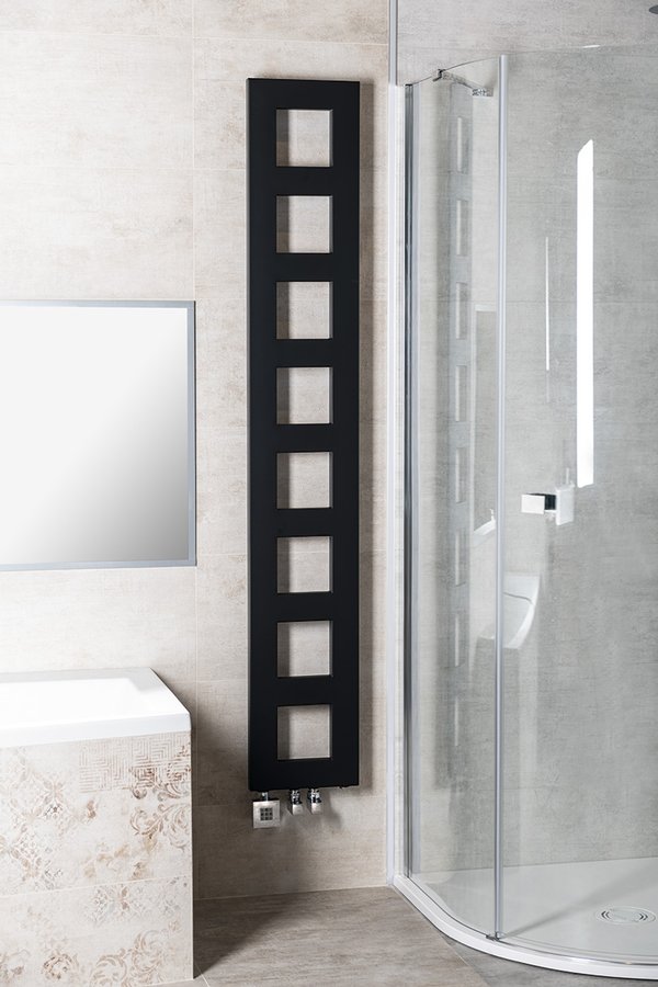 Sapho Block grzejnik łazienkowy 28x175 cm czarny mat IR182