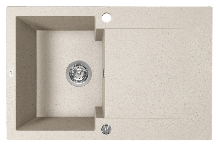 Laveo Chichi zlewozmywak granitowy 74x48 cm beżowy SBH_411Y