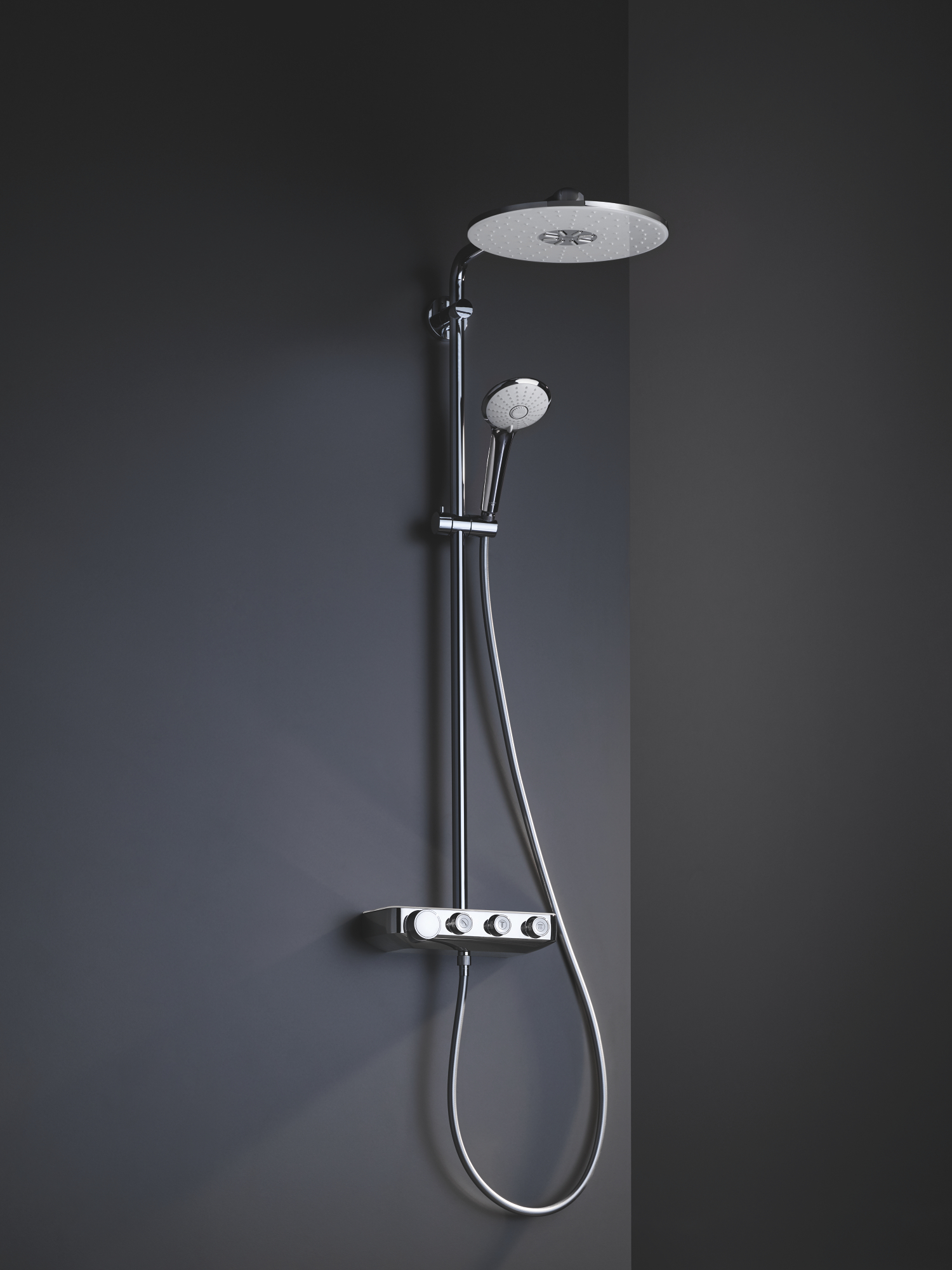 Grohe Euphoria System SmartControl 310 Duo zestaw prysznicowy ścienny termostatyczny z deszczownicą chrom/biały 26507LS0