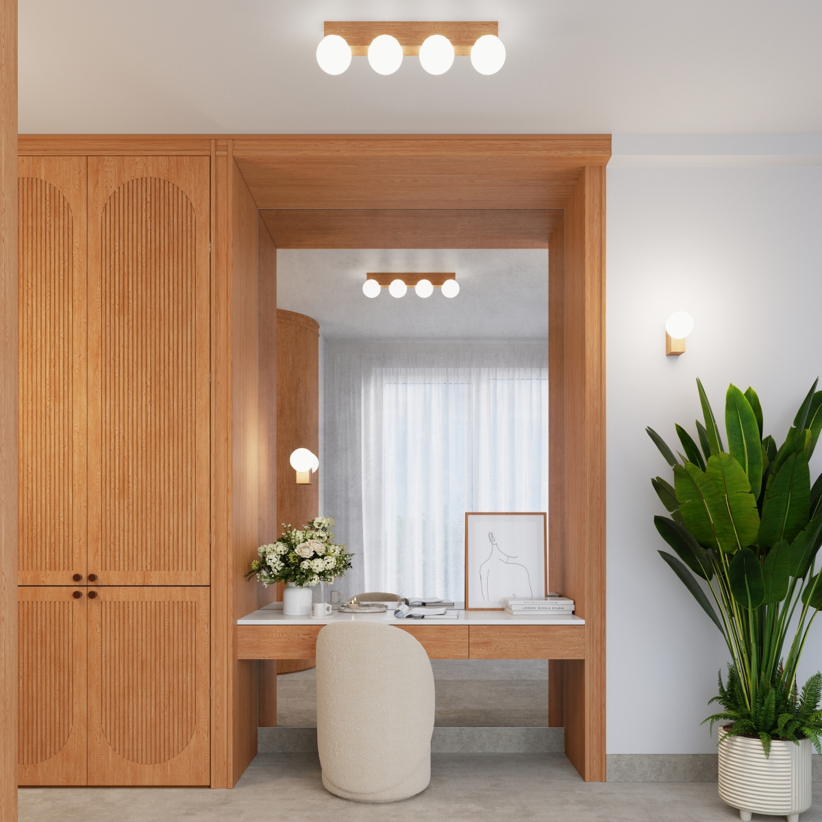 Sollux Lighting Bulbo lampa podsufitowa 3x8 W biała-drewno SL.1684