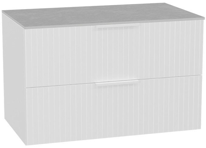 Zestaw Excellent Tuto 2.0 szafka 80 cm podumywalkowa wisząca z blatem biały-szary MLEX.2172.K.80.03SJ.WHWH