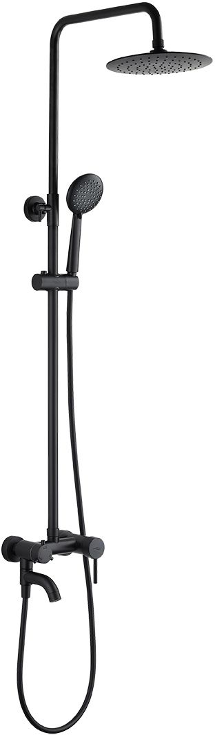 Kuchinox Nortes zestaw prysznicowy ścienny z deszczownicą czarny PKN71OB