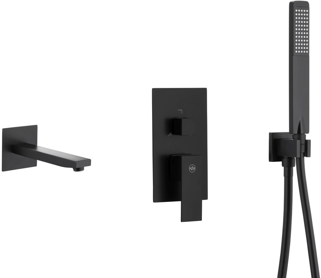 KFA Armatura Logon Black zestaw wannowo-prysznicowy podtynkowy czarny 5139-401-81