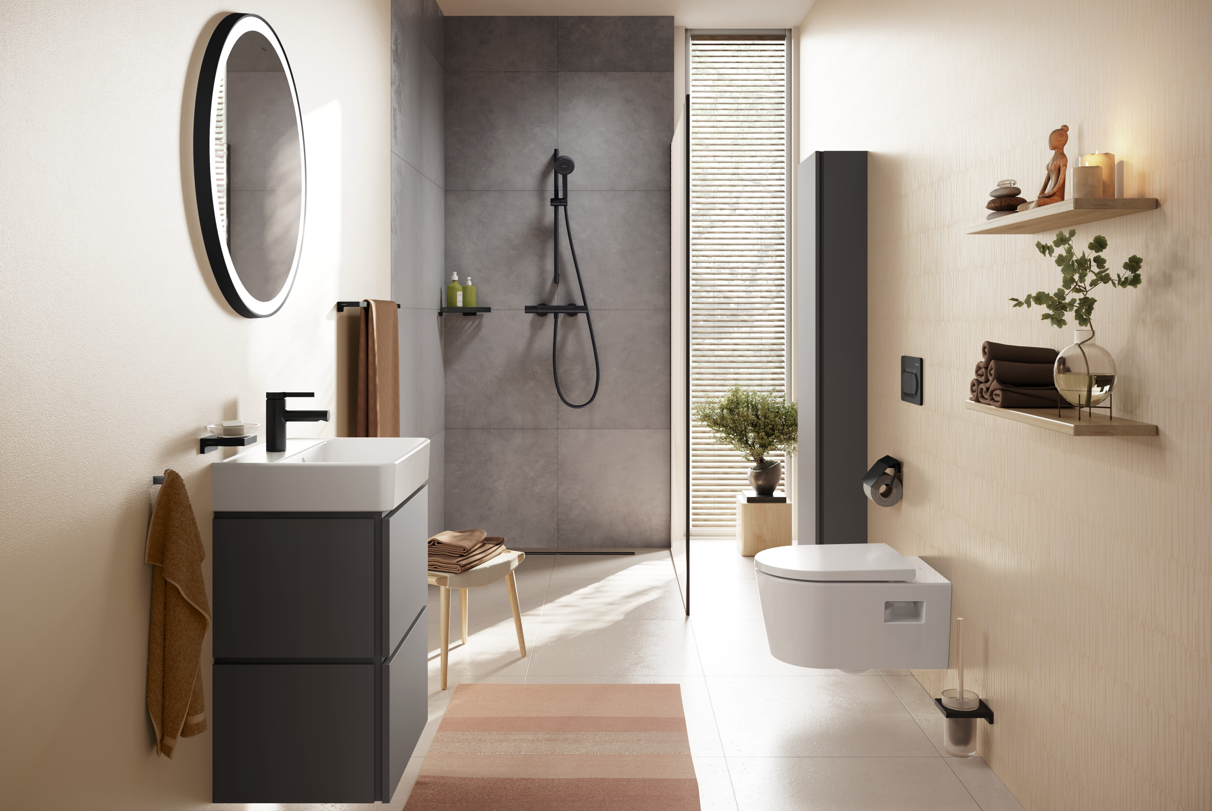 Hansgrohe Activera Select S zestaw prysznicowy ścienny termostatyczny czarny 28876670