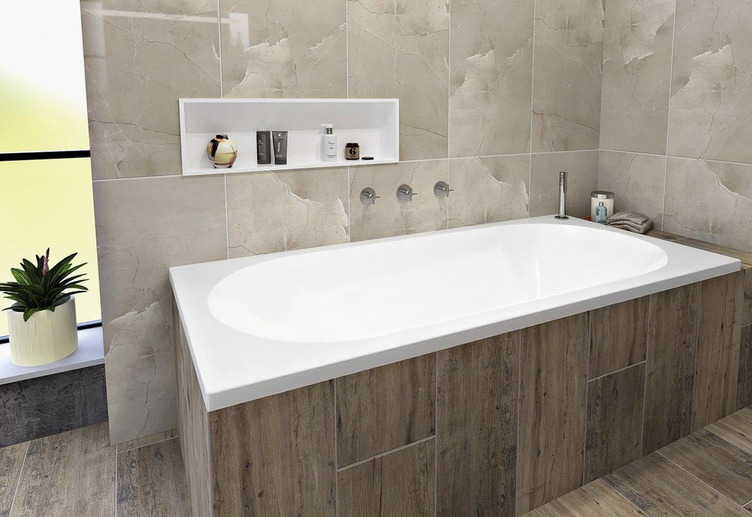 Polysan Inserta półka wnękowa 81x27 cm biała 1301-82