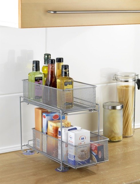 Wenko połka kuchenna 2-poziomowa na przyssawki stojąca srebrny 53140800