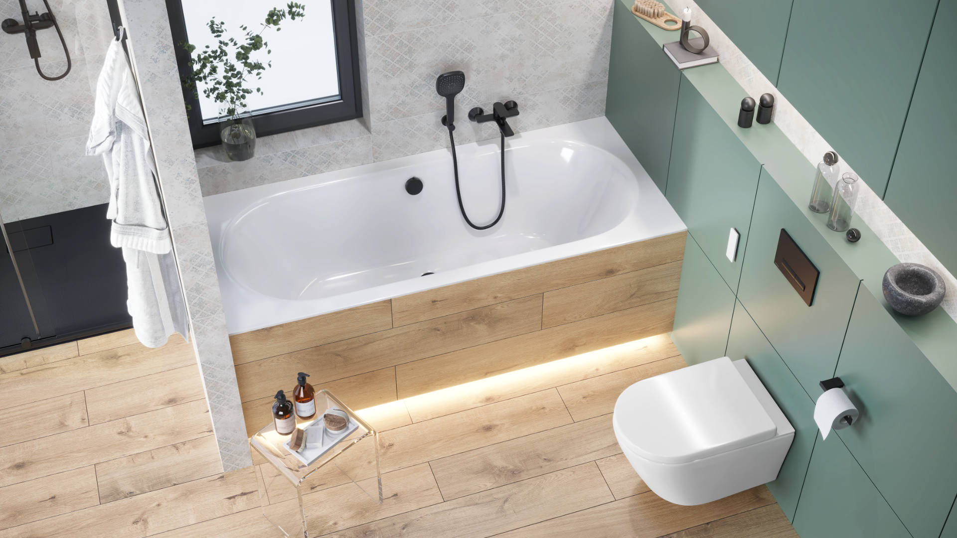 Excellent Simple syfon z przelewem czarny mat ARIN.3180BL