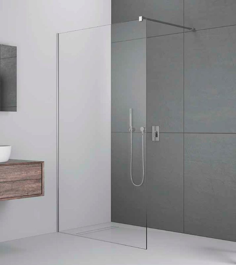 Radaway Modo New II Walk-In ścianka prysznicowa 55 cm wolnostojąca chrom/szkło przezroczyste 389055-01-01