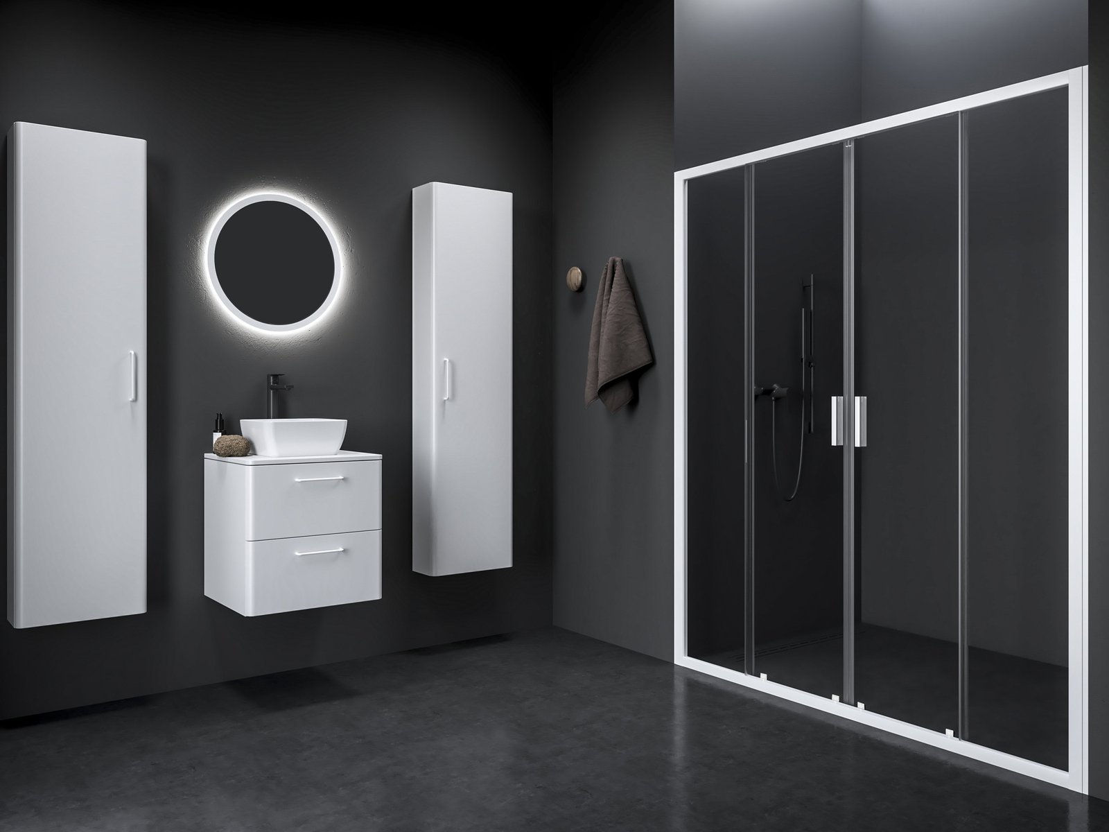 Ravak Blix II drzwi prysznicowe NBLDP4 150 cm rozsuwane biały mat/szkło przezroczyste 0YMP0E00Z1