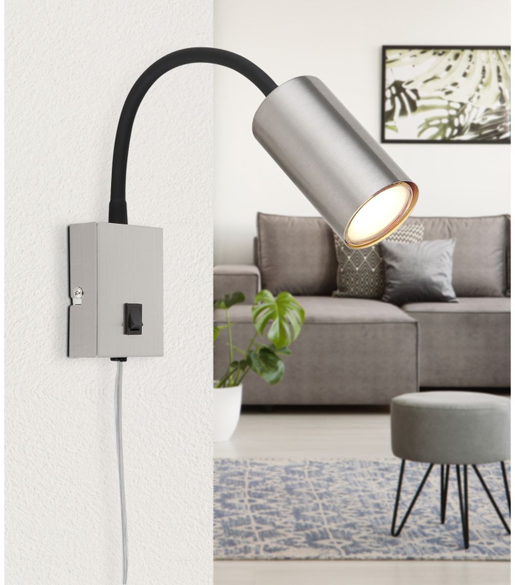 Globo Lighting Robby kinkiet 1x25W czarny/nikiel 57911W