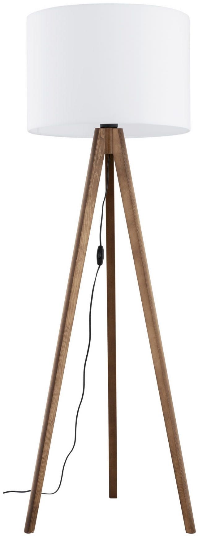 TK Lighting Grand lampa stojąca 1x15 W biała-drewno 16003
